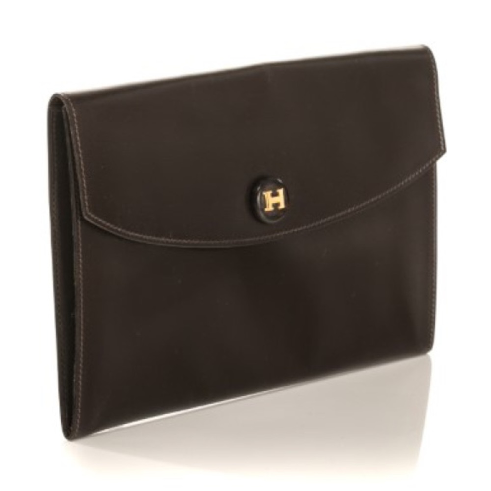 Hermes Brown Clutch